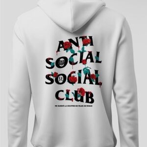 Anti Social Social Club White Hoodie with Red and Green Graphics